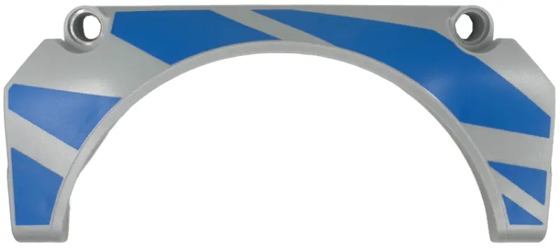 Bluish Gray Technic, Panel Car Mudguard Arched #32 11 x 2 x 5 Straight Top with Blue Racing Stripes 