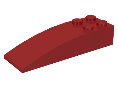 Dark Red Slope, Curved 6 x 2