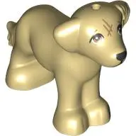 Tan Dog, Friends Style, Shaggy Fur, Ears, and Tail with Medium Nougat Eyes and Scratches and Black N