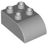 Light Bluish Gray Duplo, Brick 2 x 3 Slope Curved