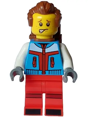 Tourist - Male, Dark Azure Jacket, Red Legs with Dark Red Stripes on Knees, Reddish Brown Swept Back