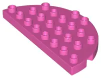 Dark Pink Duplo, Plate Round Corner 4 x 8 Double