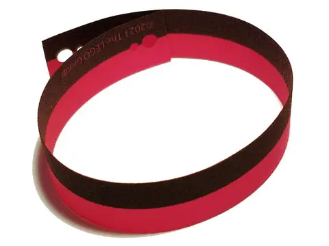 Red Cloth Typewriter Ribbon with Black Ink Pattern