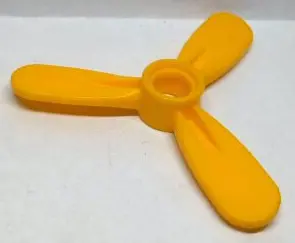 Yellow Duplo Propeller Rotor 3 Blade, 4 Diameter, Small Hole