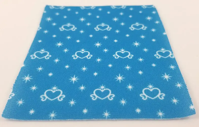 Blue Duplo, Cloth Blanket 8 x 10 cm with White Hearts and Stars Pattern