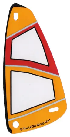 Trans-Clear Plastic Triangle 6 x 12 Sail with Orange and Red Pattern