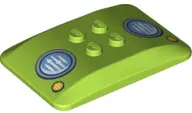 Lime Wedge 6 x 4 x 2/3 Quad Curved with Headlights and Yellow Blinkers Pattern