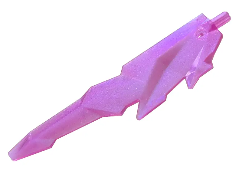 Satin Trans-Dark Pink Large Figure Weapon, Blade Crystal Shard with Axle
