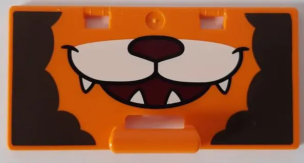 Orange Duplo Container Box 2 x 4 x 2 Door with Handle with Smiling Lion Pattern
