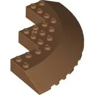Medium Nougat Brick, Round Corner 10 x 10 with Slope 33 Edge, Axle Hole, Facet Cutout