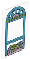 Trans-Clear Glass for Window 1 x 4 x 6 with Medium Azure Window Frame and Bright Pink Flower Box Pat