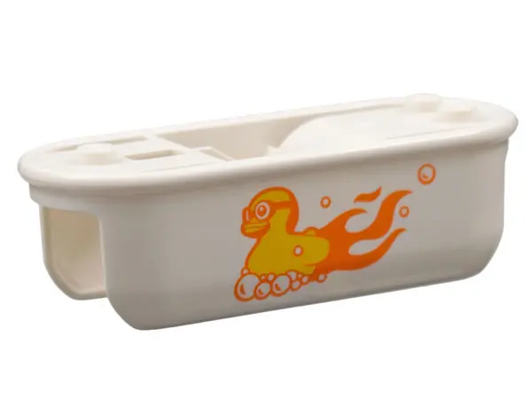 White Motorcycle Fairing, Stuntz Bathtub Bike with Yellow and Orange Flaming Rubber Duck with Bubble