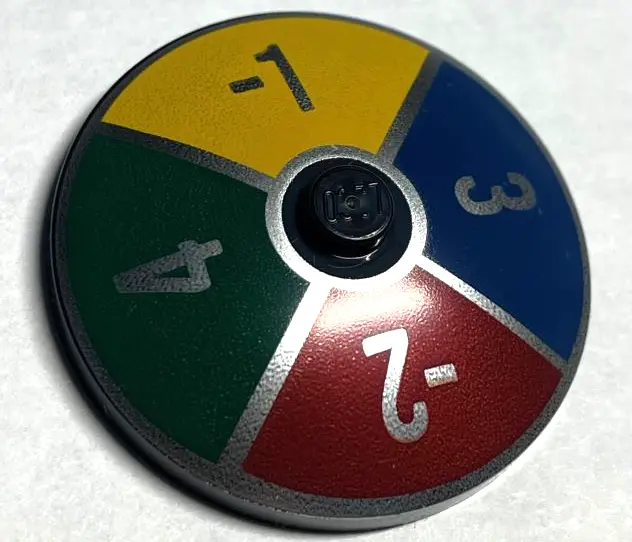 Black Dish 4 x 4 Inverted (Radar) with Solid Stud with Silver Number -1, -2, 3 and 4 on Dark Blue, D