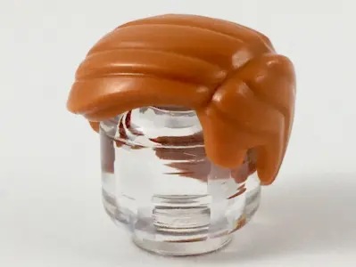 Dark Orange Minifigure, Hair Combed Sideways with Short Sideburns