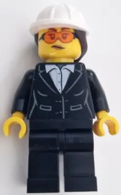 Construction Engineer / Architect - Female, Black Suit Jacket with White Button Up Shirt, Black Legs