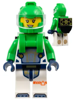 Astronaut - Female, White Spacesuit with Bright Green Arms, Bright Green Helmet, Trans-Clear Visor, 