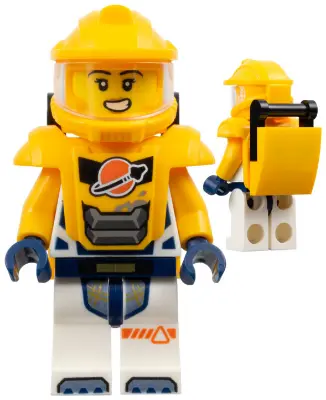 Astronaut - Female, White Spacesuit with Bright Light Orange Arms, Bright Light Orange Helmet, Trans