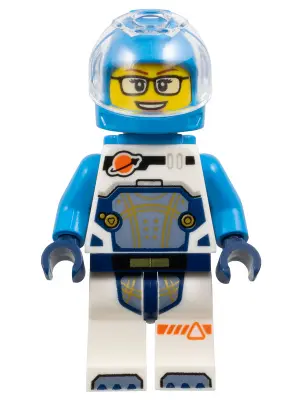 Astronaut - Female, White Spacesuit with Dark Azure Arms, Dark Azure Helmet, Trans-Clear Visor, Dark