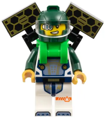 Astronaut - Male, White Spacesuit with Dark Green Arms, Dark Green Helmet, Trans-Clear Visor, Bright