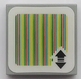 Light Bluish Gray Tile 2 x 2 with Super Mario Scanner Code Double Arrows Pattern (Sticker) - Set 713