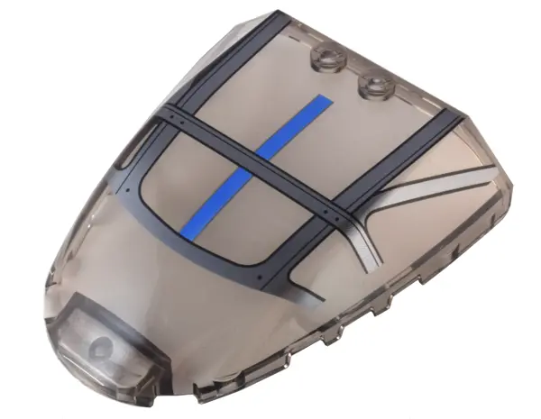 Trans-Brown Windscreen 6 x 7 x 1 1/3 with Silver Framework and Blue Stripe Pattern
