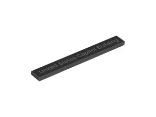 Black Tile 1 x 8 with 'United States Capitol Building' Pattern
