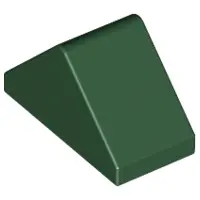 Dark Green Slope 45 2 x 1 Double with Bottom Stud Holder