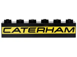 Black Brick 1 x 6 with 'CATERHAM' Pattern