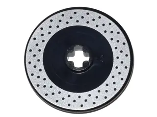 Black Technic, Disk 3 x 3 with Disk Brake Silver Drilled Rotor Pattern