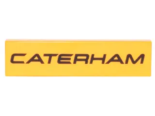 Bright Light Orange Tile 1 x 4 with Black 'CATERHAM' Pattern
