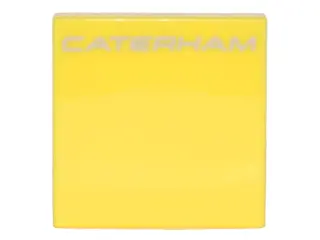 Yellow Tile 2 x 2 with Silver 'CATERHAM' Pattern