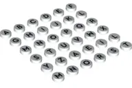 White Tile, Round 1 x 1, Alphabet Letters, 36 in Bag (Multipack)