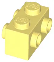Bright Light Yellow Brick, Modified 1 x 2 with Studs on 2 Sides
