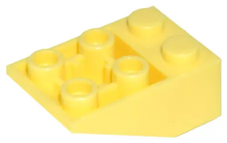 Bright Light Yellow Slope, Inverted 33 3 x 2 with Flat Bottom Pin and Connections between Studs