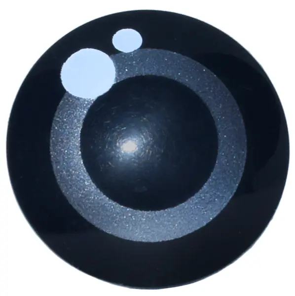 Plate, Round 2 x 2 with Rounded Bottom (Boat Stud) with Silver Circle Pupil and White Glints Pattern