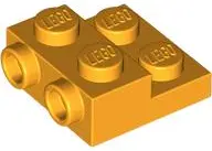 Light Orange Plate, Modified 2 x 2 x 2/3 with 2 Studs on Side - Hollow Bottom Tube