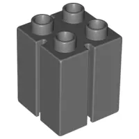 Dark Bluish Gray Duplo, Brick 2 x 2 x 2 with Channels
