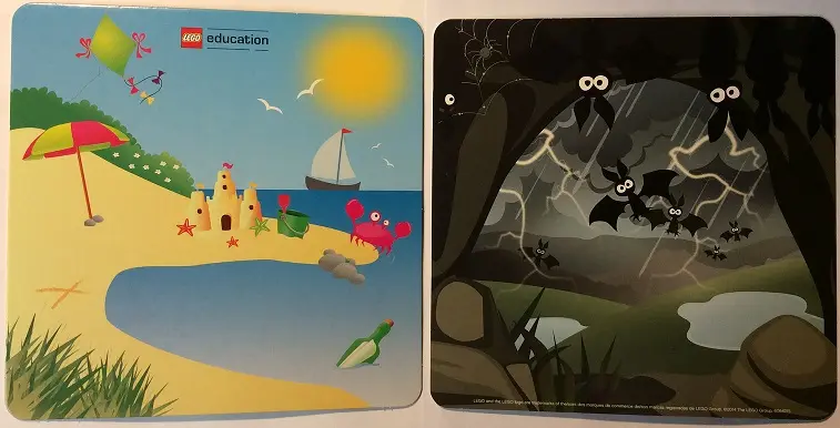 Paper Cardboard Backdrop for Set 45014, Bat's Cave / Beach Pattern