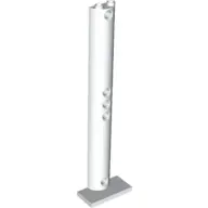 White Support 2 x 4 x 13 Semicircle with 5 Pin Holes