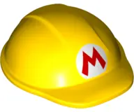 Yellow Large Figure Headgear, Super Mario Construction Helmet with Super Mario Logo Red Capital Lett