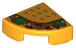 Bright Light Orange Tile, Round 1 x 1 Quarter with Taco Pattern