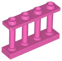 Dark Pink Fence 1 x 4 x 2 Spindled with 4 Studs