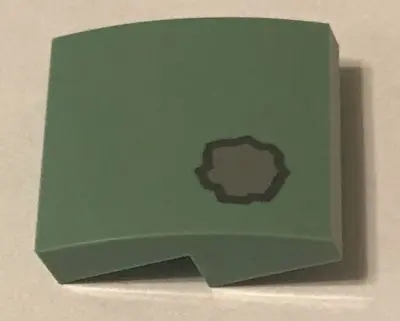 Sand Green Slope, Curved 2 x 2 x 2/3 with Silver Splotch Pattern (BrickHeadz Boba Fett Helmet Battle