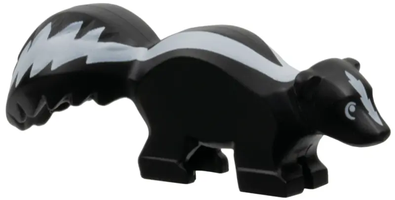 Black Skunk with White Markings Pattern