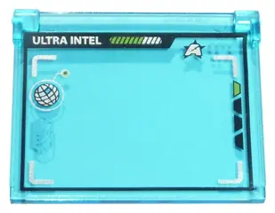 Trans-Light Blue Glass for Window 1 x 4 x 3 - Opening with Computer Screen with Silver 'ULTRA INTEL'