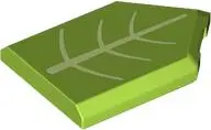 Lime Tile, Modified 2 x 3 Pentagonal with Yellowish Green Leaf Veins Pattern (BrickHeadz Tinker Bell