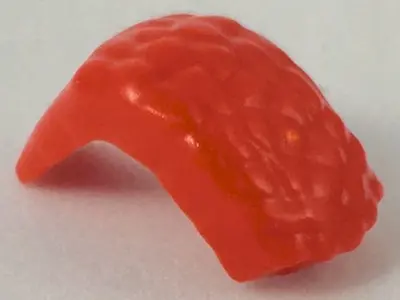 Red Minifigure, Hair Wide Mohawk with Coiled Texture