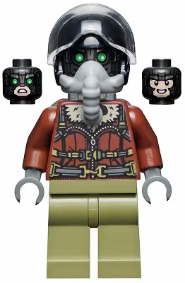 Vulture - Reddish Brown Bomber Jacket and Aviator Oxygen Mask