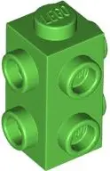 Green Brick, Modified 1 x 1 x 1 2/3 with Studs on 3 Sides