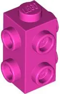 Pink Brick, Modified 1 x 1 x 1 2/3 with Studs on 3 Sides